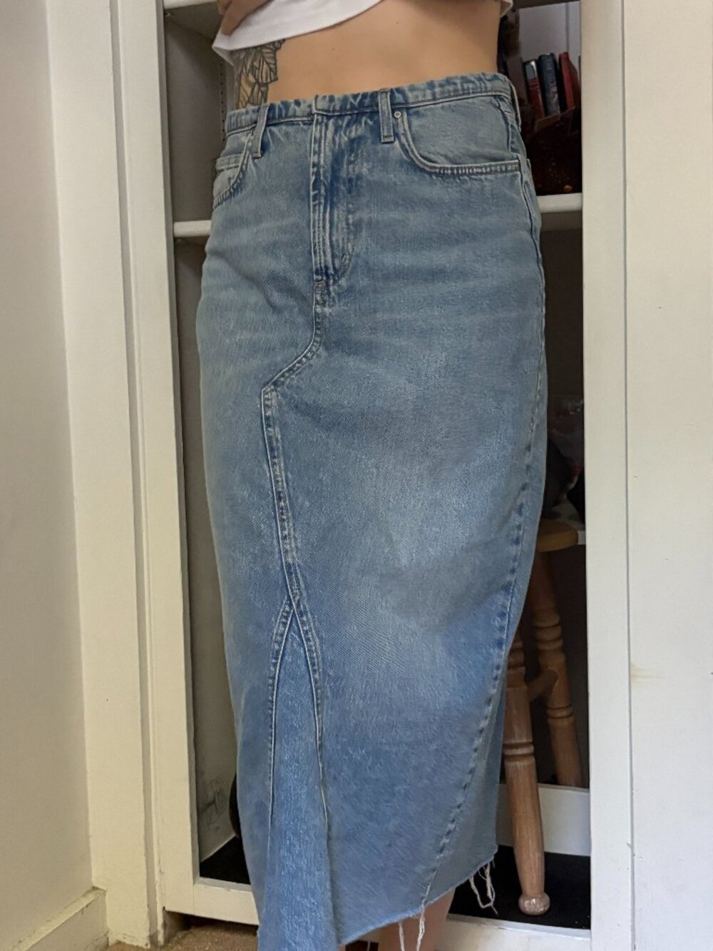 Cotton-On 100% Cotton Denim Maxi Skirt - 4